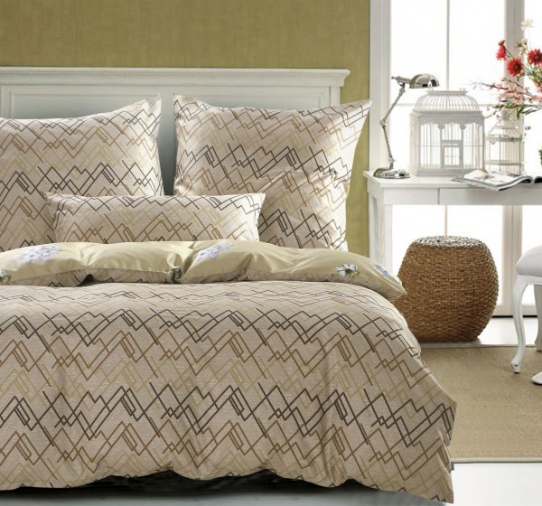 Sternenzelt Wende-Bettwäsche ANTON, Fb. 07 creme-beige, Mako-Satin
